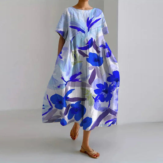 Lara Women's Summer Dress | Watercolor Floral, Versatile Style 1