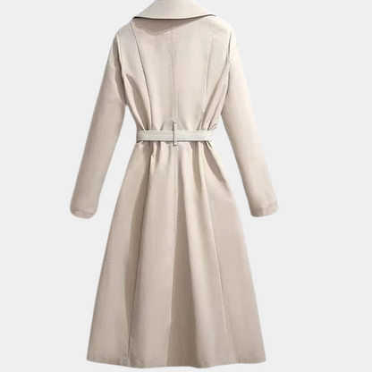 Lara Women's Trench Coat | Classic Long Design with Scarf Belt 1