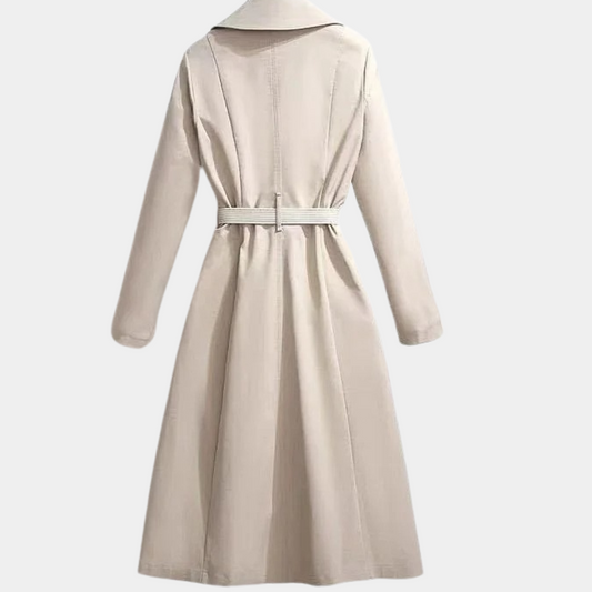 Lara Women's Trench Coat | Classic Long Design with Scarf Belt 1