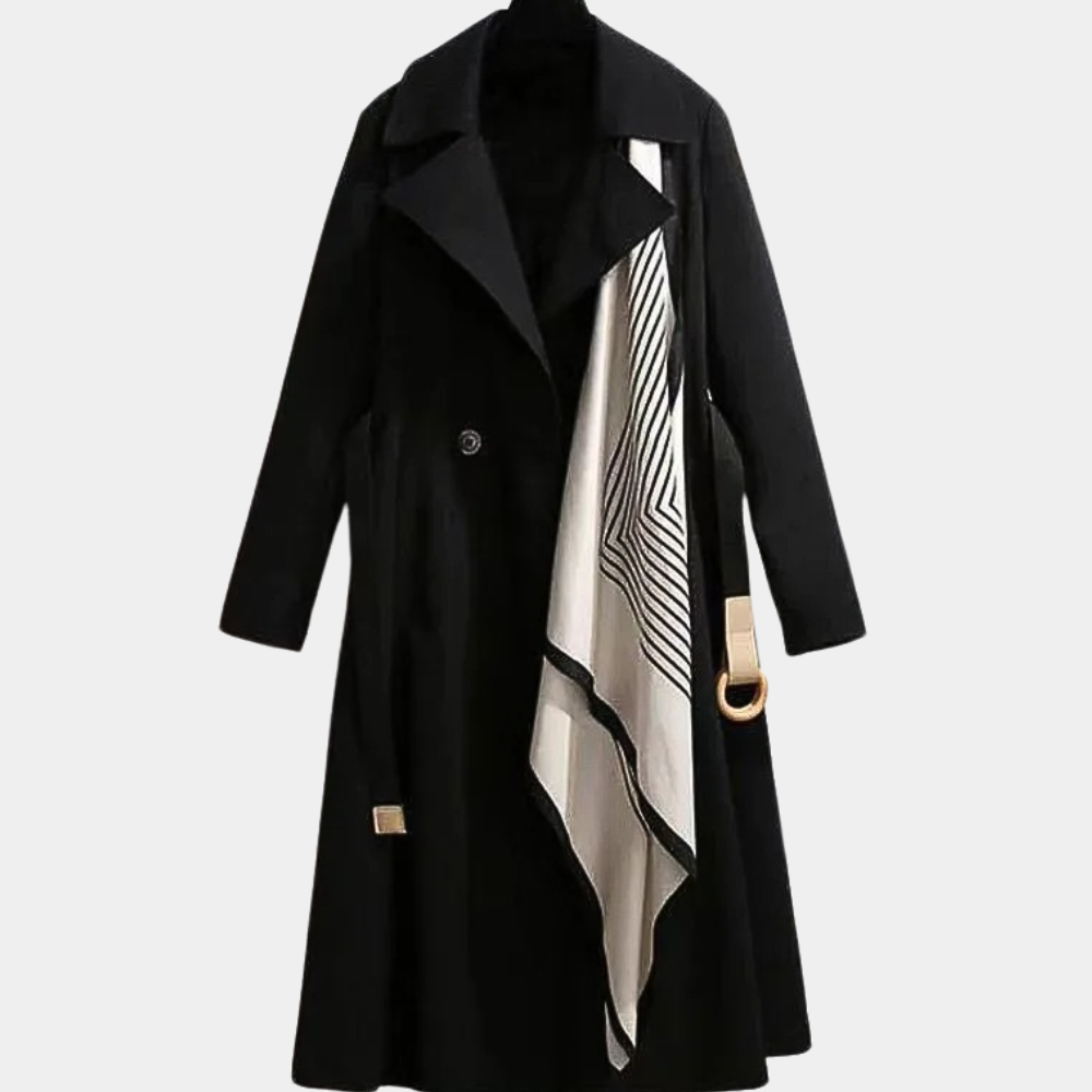 Lara Women's Trench Coat | Classic Long Design with Scarf Belt 2
