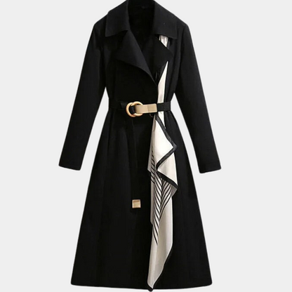 Lara Women's Trench Coat | Classic Long Design with Scarf Belt 4