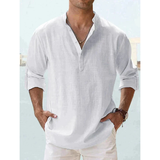 Liam Men's Half Button Shirt | Lightweight, Long Sleeve 1