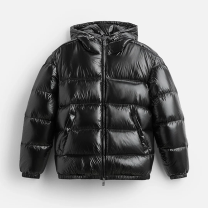 Liam Men's Hooded Puffer Jacket | High-Shine Finish, Urban Style 0