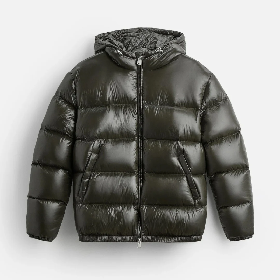 Liam Men's Hooded Puffer Jacket | High-Shine Finish, Urban Style 2