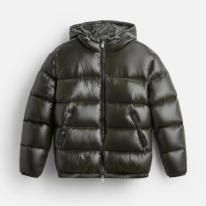 Liam Men's Hooded Puffer Jacket | High-Shine Finish, Urban Style 2