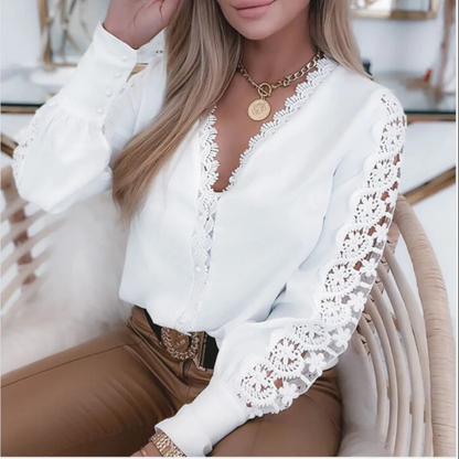 Lina Women's Blouse | Elegant Long Sleeve, Versatile Style 0