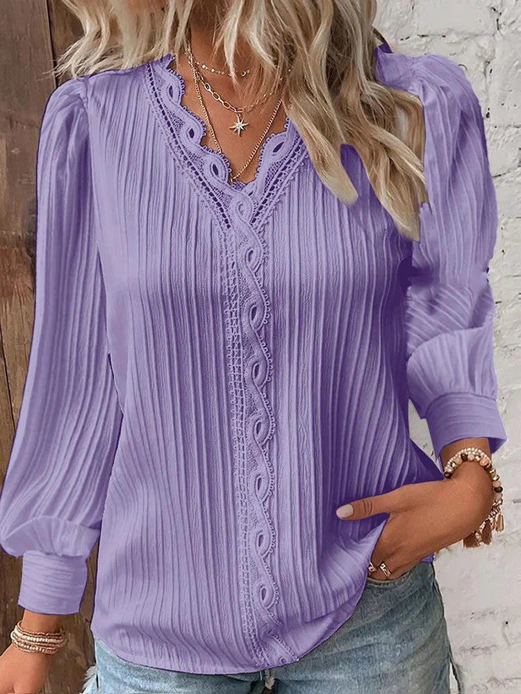 Lina Women's Blouse | Modern V-Neck, Versatile Style 4