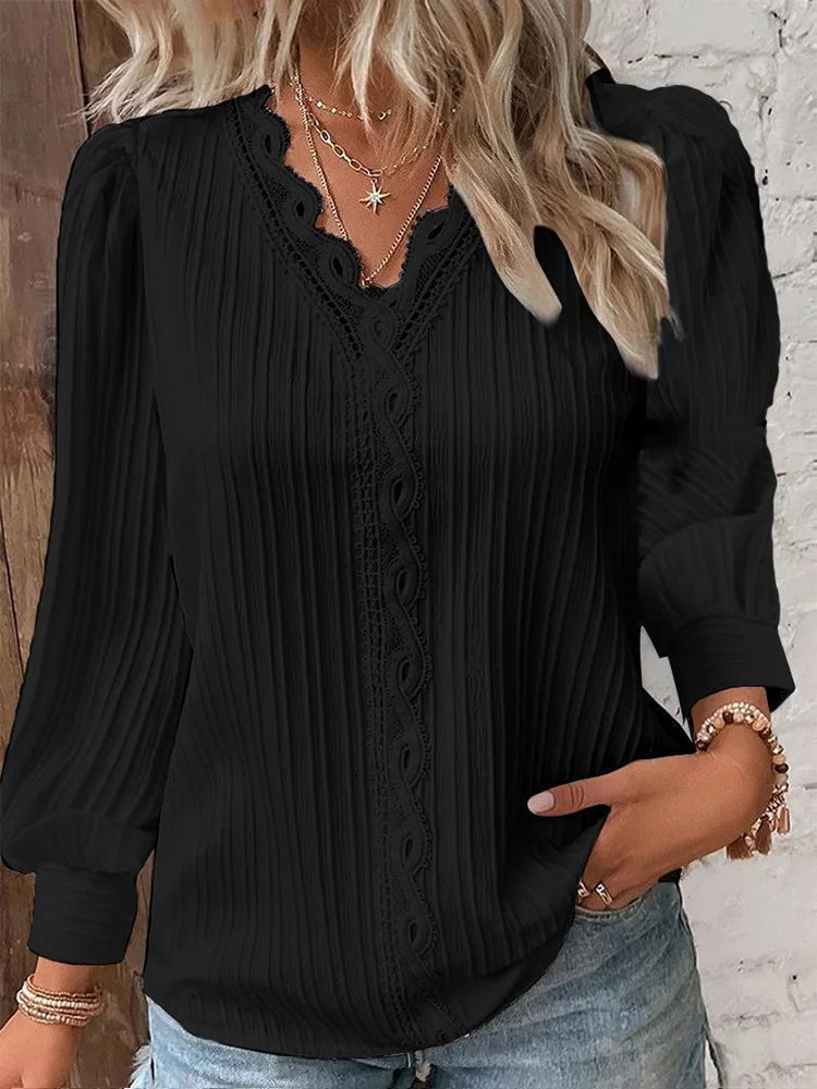 Lina Women's Blouse | Modern V-Neck, Versatile Style 5