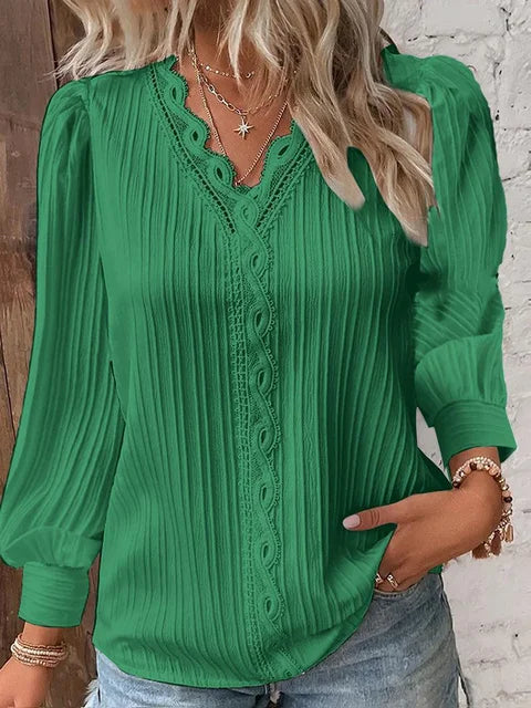 Lina Women's Blouse | Modern V-Neck, Versatile Style 7