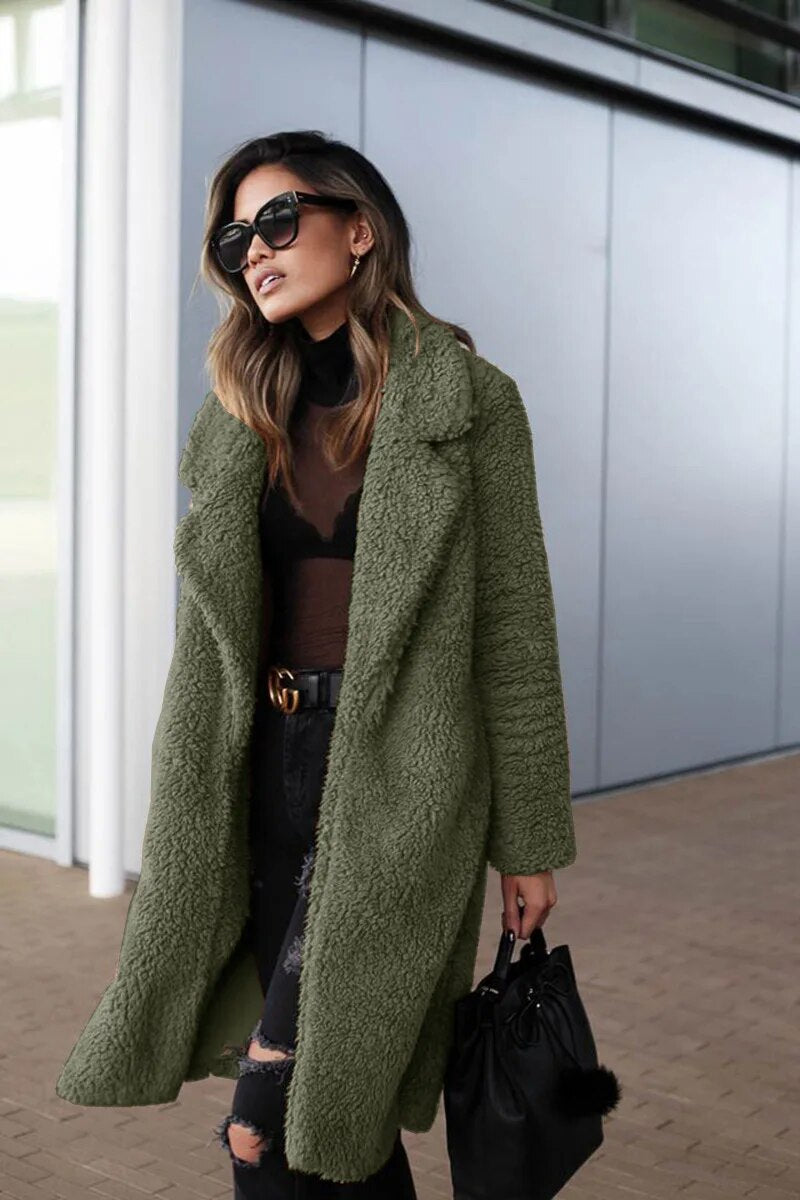 Lina Women's Long Fleece Jacket | Cozy Winter Essential 1