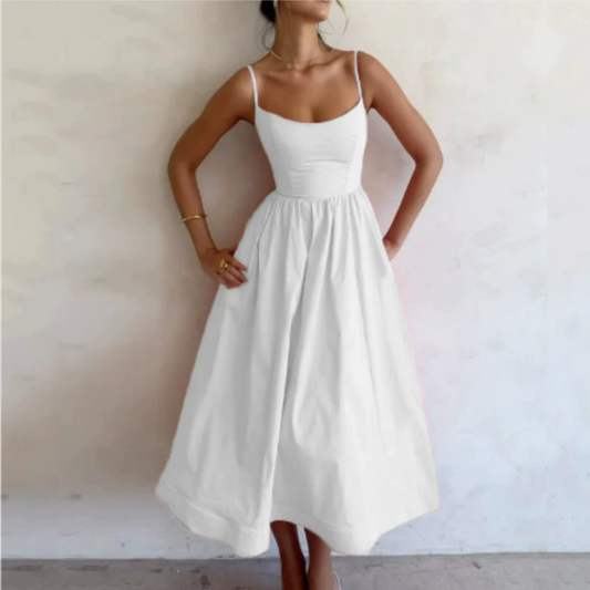 Lina Women's Midi Dress | Airy A-Line, Sleeveless Summer Style 0