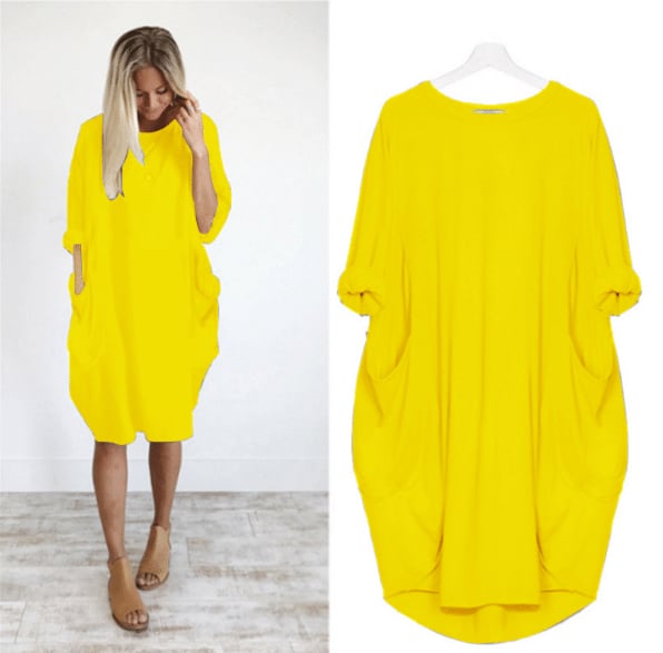 Lina Women's Midi Dress | Relaxed Fit, Casual Chic 0