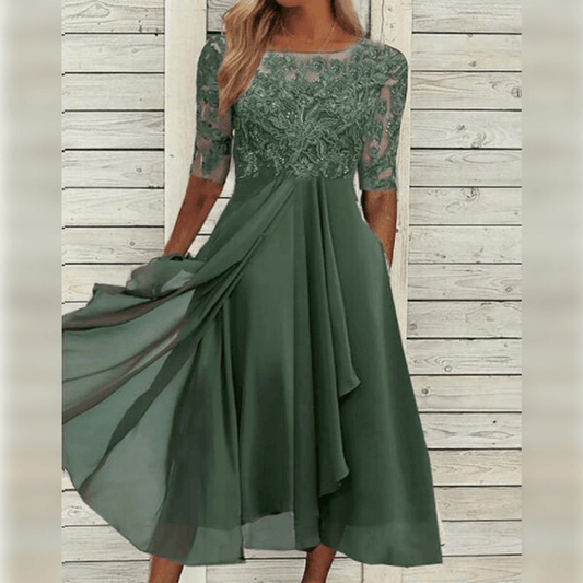 Lina Women's Midi Dress | Soft Chiffon, Elegant Style 1