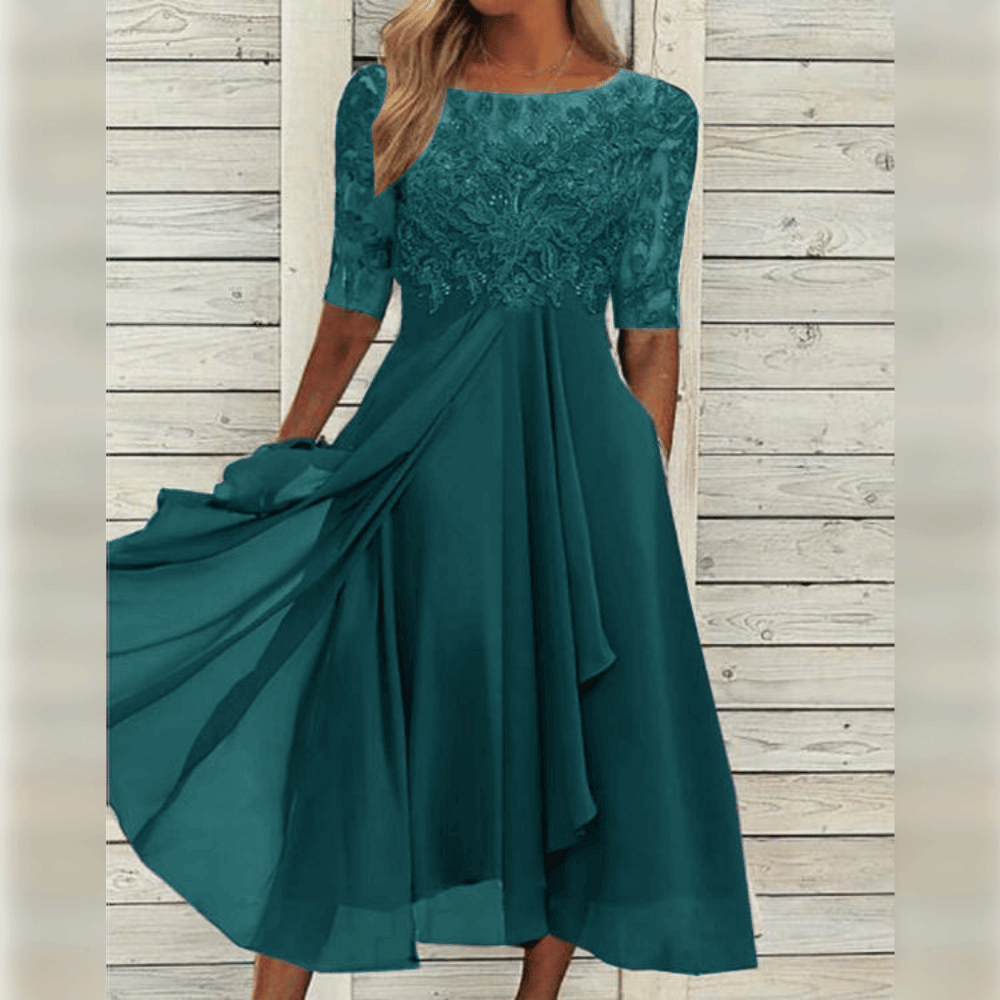 Lina Women's Midi Dress | Soft Chiffon, Elegant Style 4