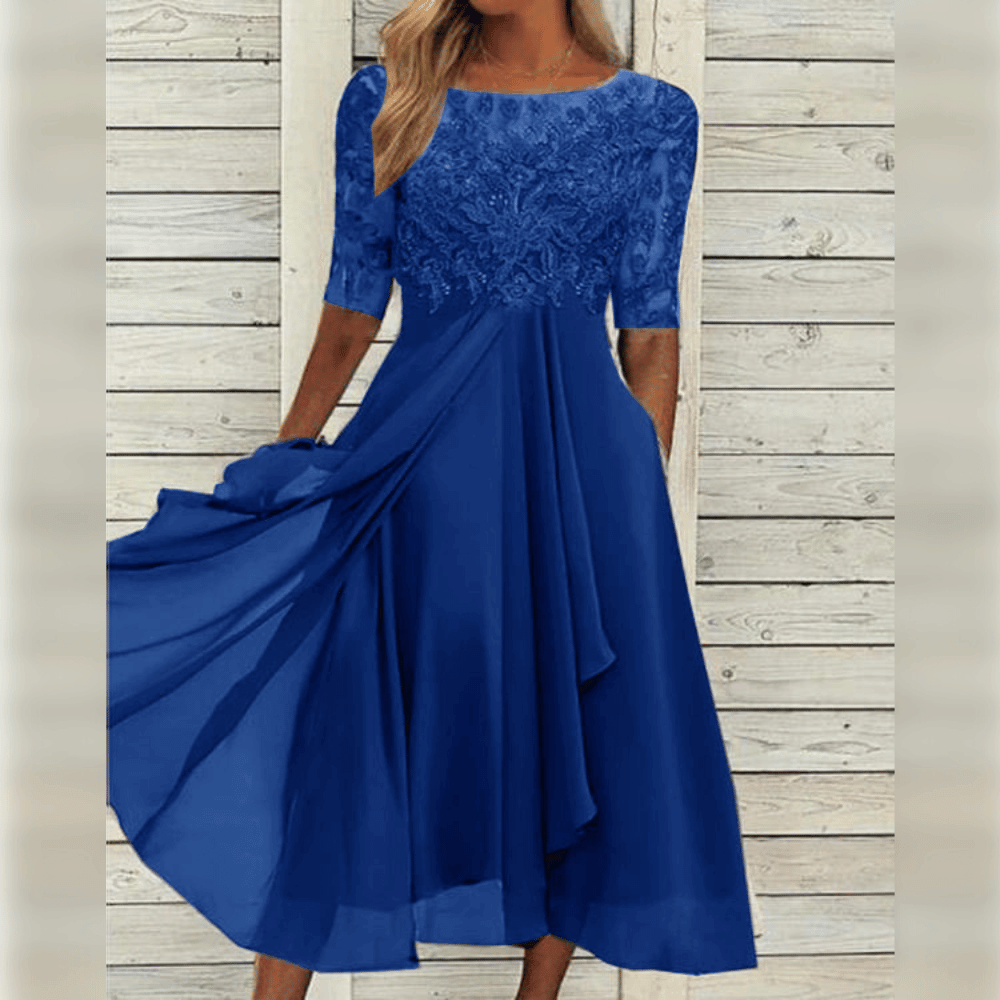 Lina Women's Midi Dress | Soft Chiffon, Elegant Style 5