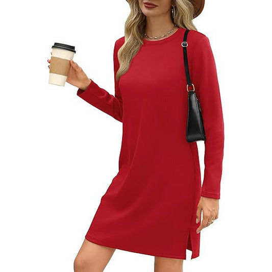 Lina Women's Sweater Dress | Cozy Long Sleeve, Versatile Mini 1