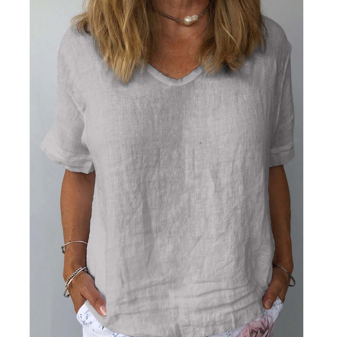 Lina Women's V-Neck Top | Effortless Style 2