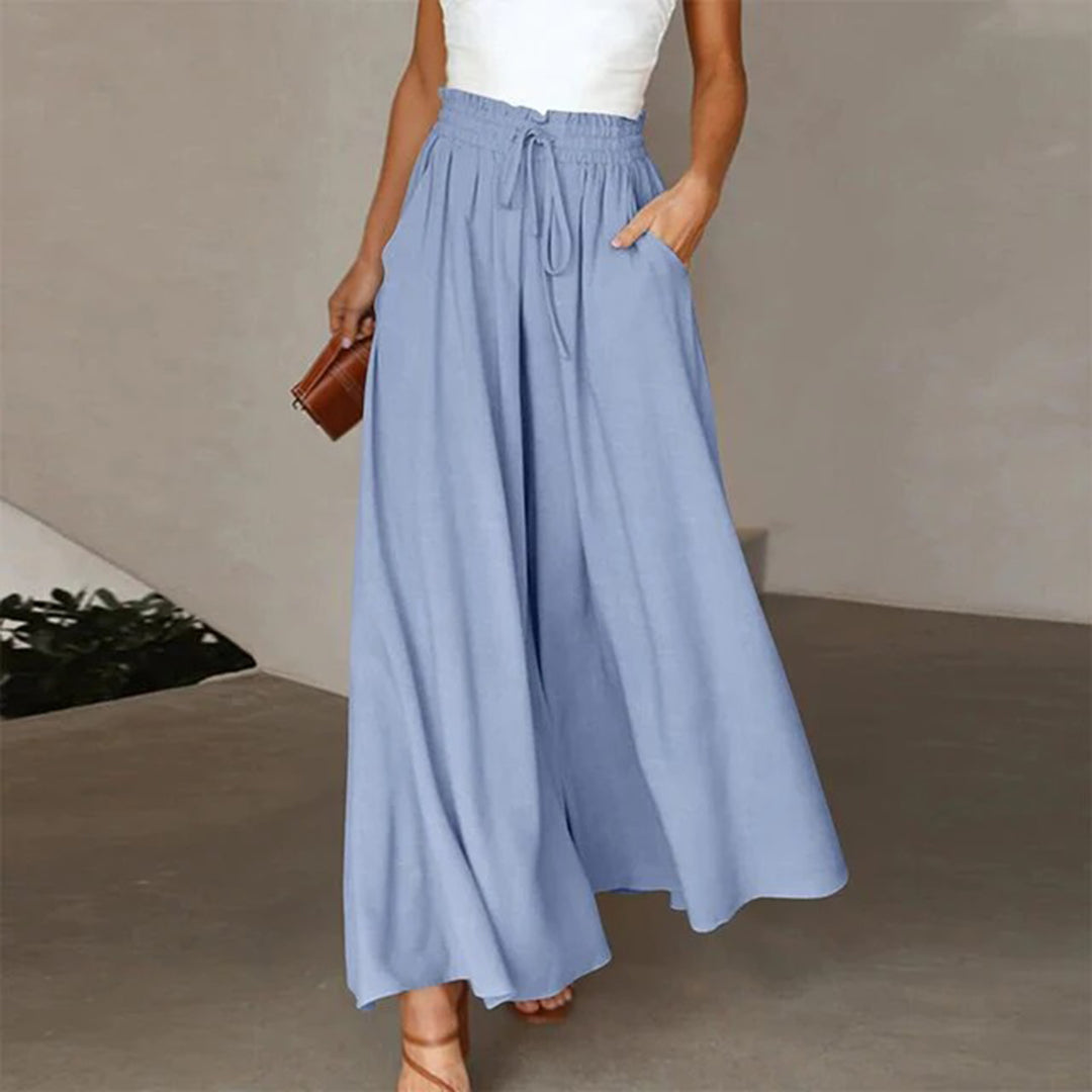 Lina Women's Wide Leg Trousers | High-Waisted, Chic Palazzo Style 2