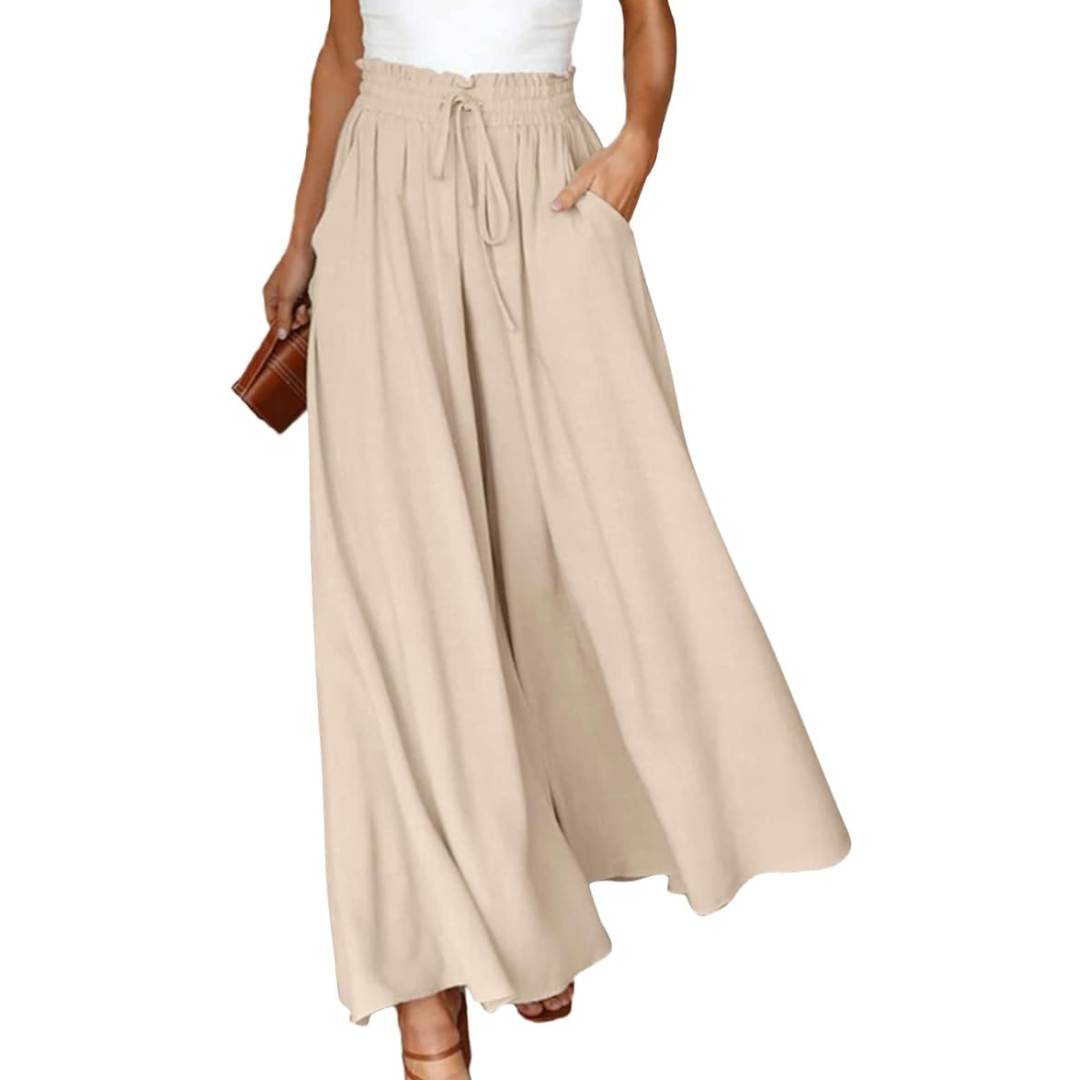 Lina Women's Wide Leg Trousers | High-Waisted, Chic Palazzo Style 4