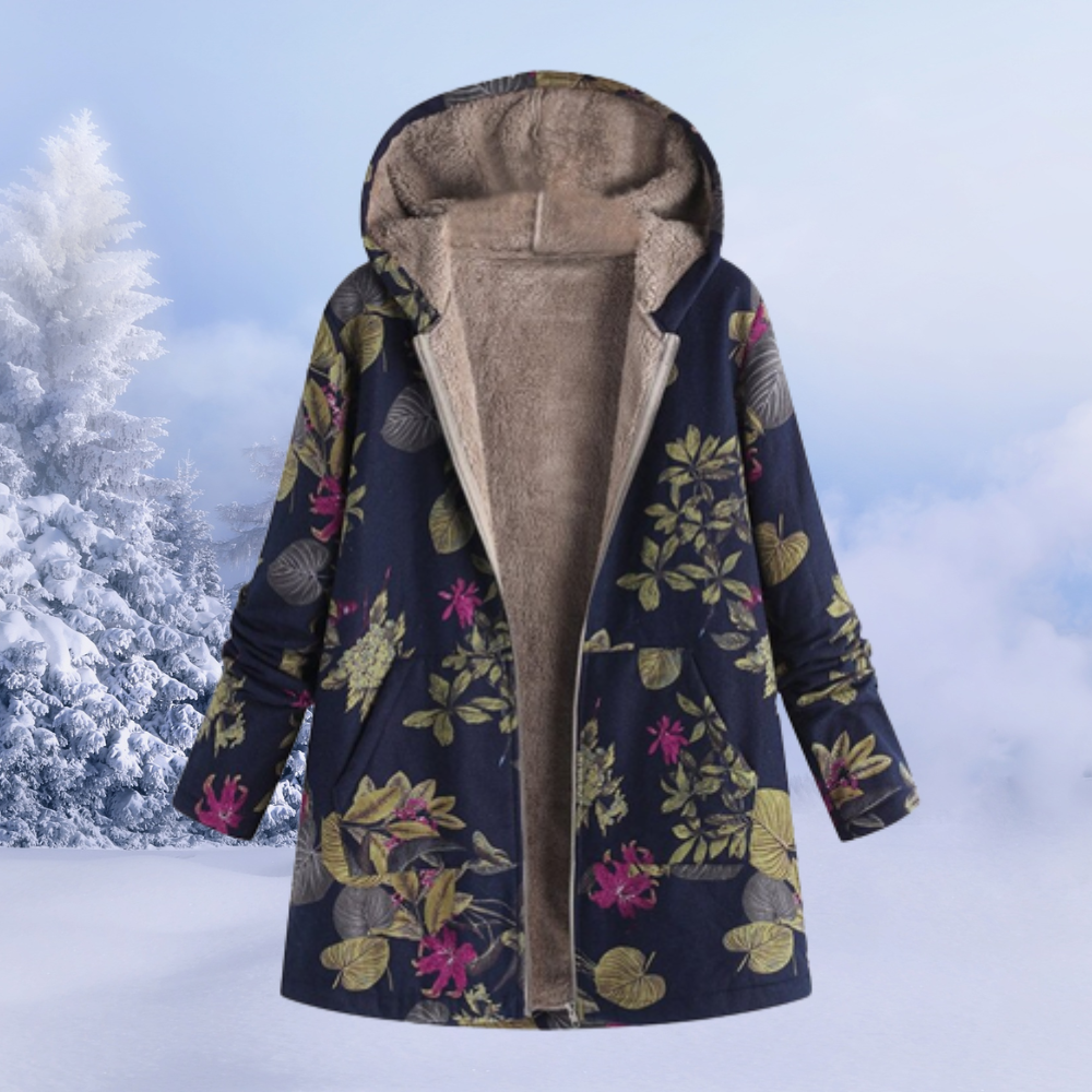 Lina Women's Winter Jacket | Floral Pattern, Cozy 0