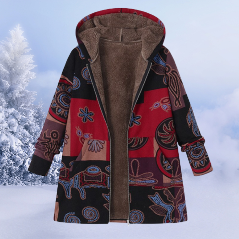 Lina Women's Winter Jacket | Floral Pattern, Cozy 2