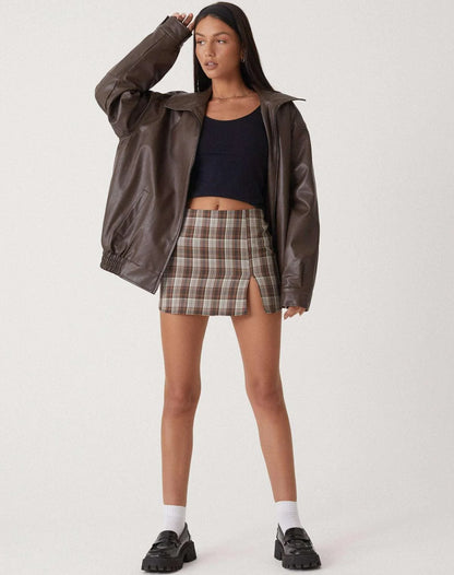 Liora Women's Bomber Jacket | Leather-Look Oversized Fit 1