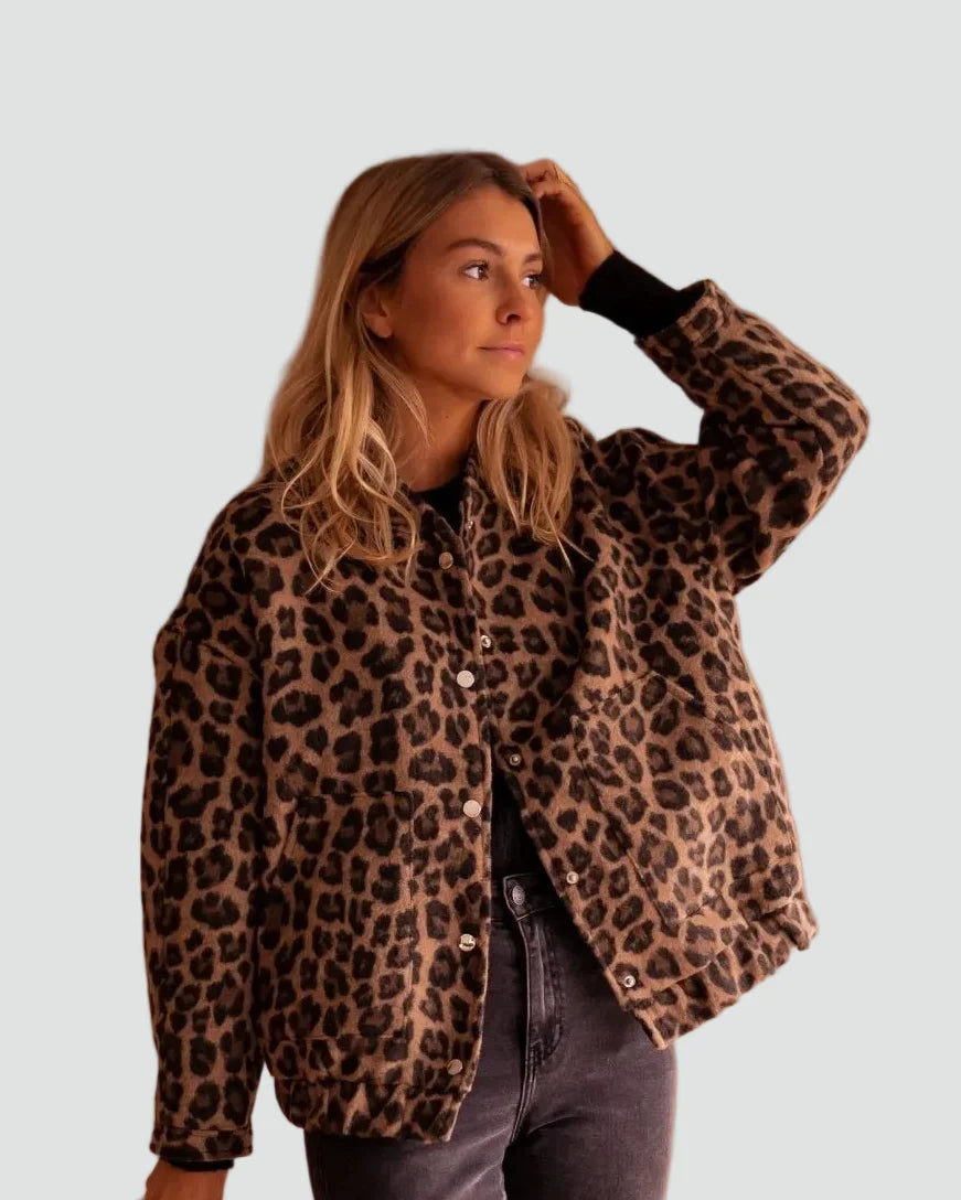 Liora Women's Bomber Jacket | Leopard Print Comfortable Fit 1