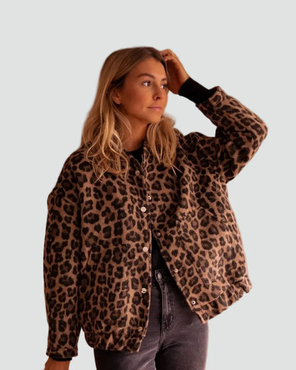 Liora Women's Bomber Jacket | Leopard Print Comfortable Fit 1