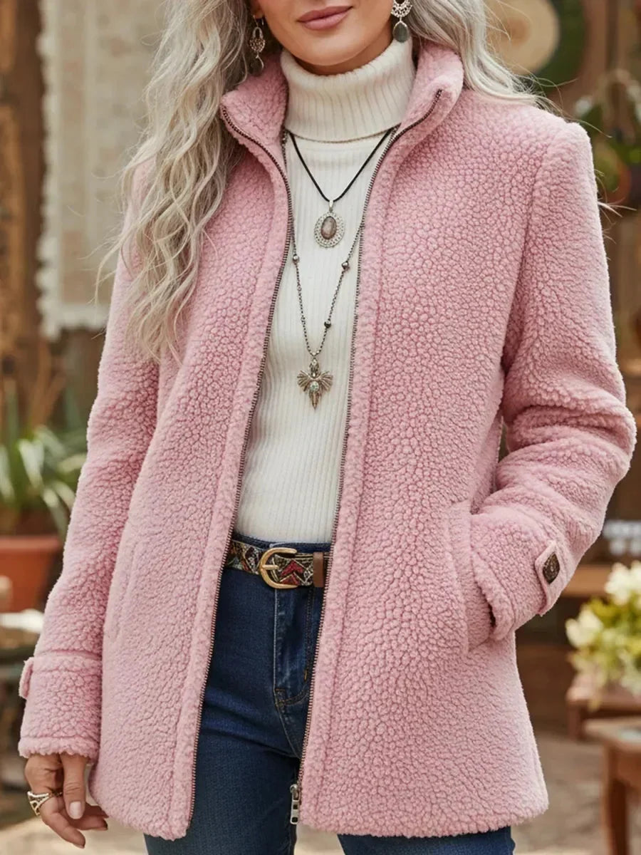 Liora Women's Jacket | Soft Lambswool-Look, Relaxed Fit 0