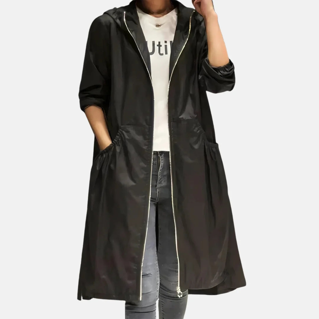 Liora Women's Raincoat | Lightweight Waterproof Hooded Design 2