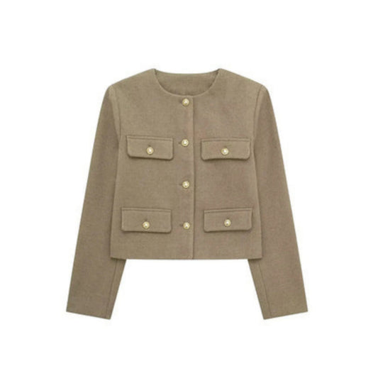 Liora Women's Short Jacket | Structured Silhouette, Decorative Buttons 0