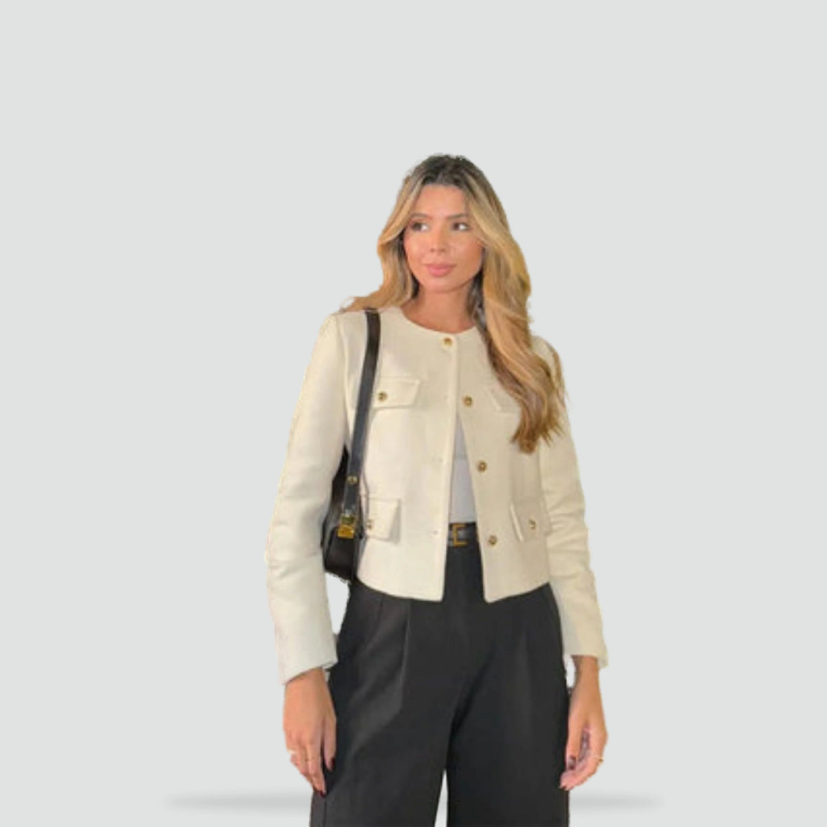 Liora Women's Short Jacket | Structured Silhouette, Decorative Buttons 1