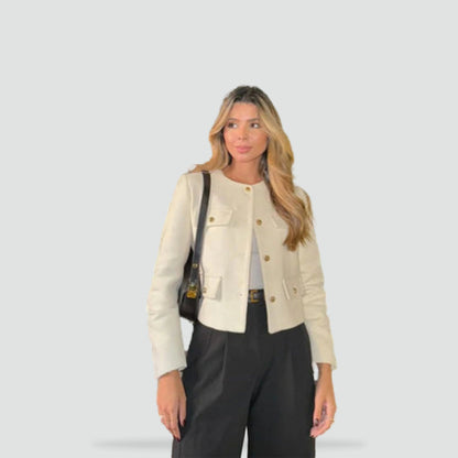 Liora Women's Short Jacket | Structured Silhouette, Decorative Buttons 1