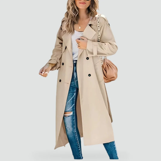 Liora Women's Trench Coat | Double-Breasted, Polyester 1