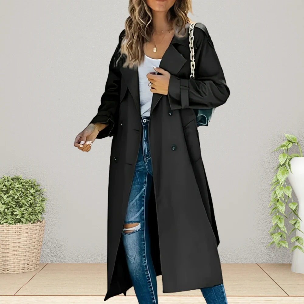 Liora Women's Trench Coat | Double-Breasted, Polyester 3