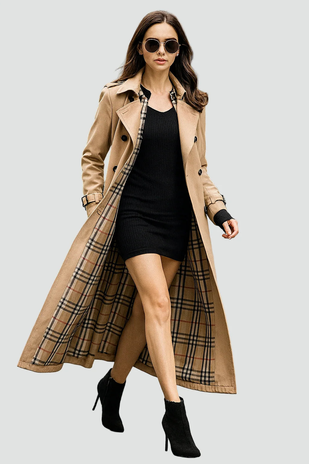Liora Women's Trench Coat | Long Tailored Fit, Double Button Closure 1