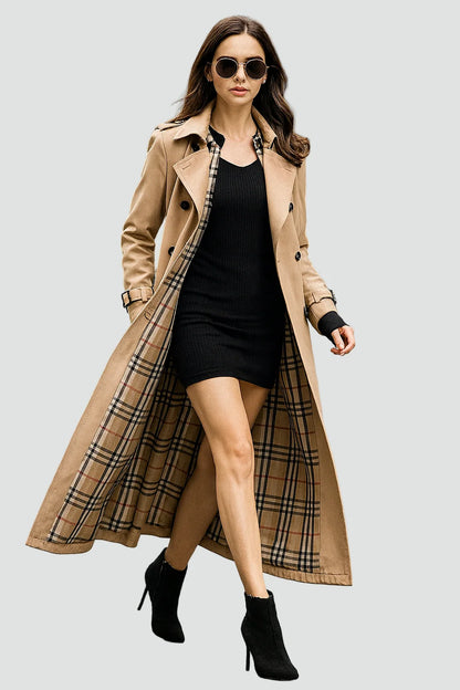 Liora Women's Trench Coat | Long Tailored Fit, Double Button Closure 1