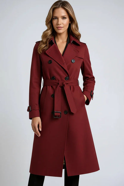 Liora Women's Trench Coat | Long Tailored Fit, Double Button Closure 2