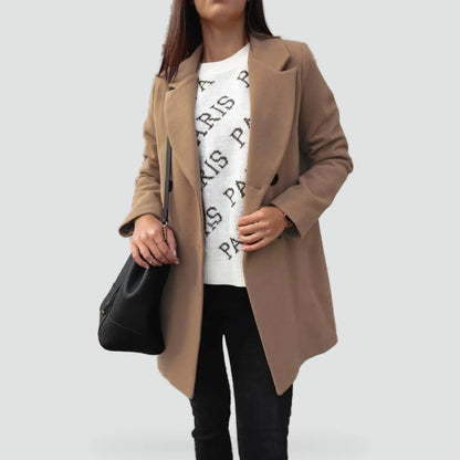 Liora Women's Wool Coat | Soft Wool Blend, Refined Collar 1