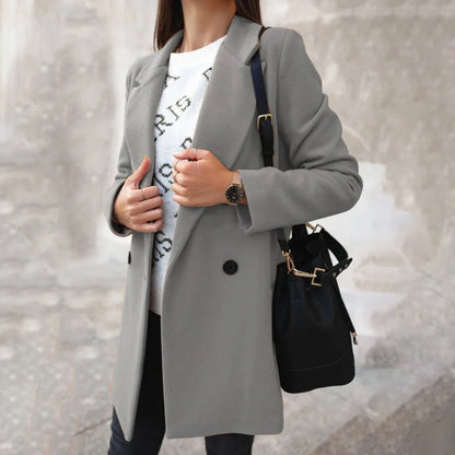 Liora Women's Wool Coat | Soft Wool Blend, Refined Collar 4