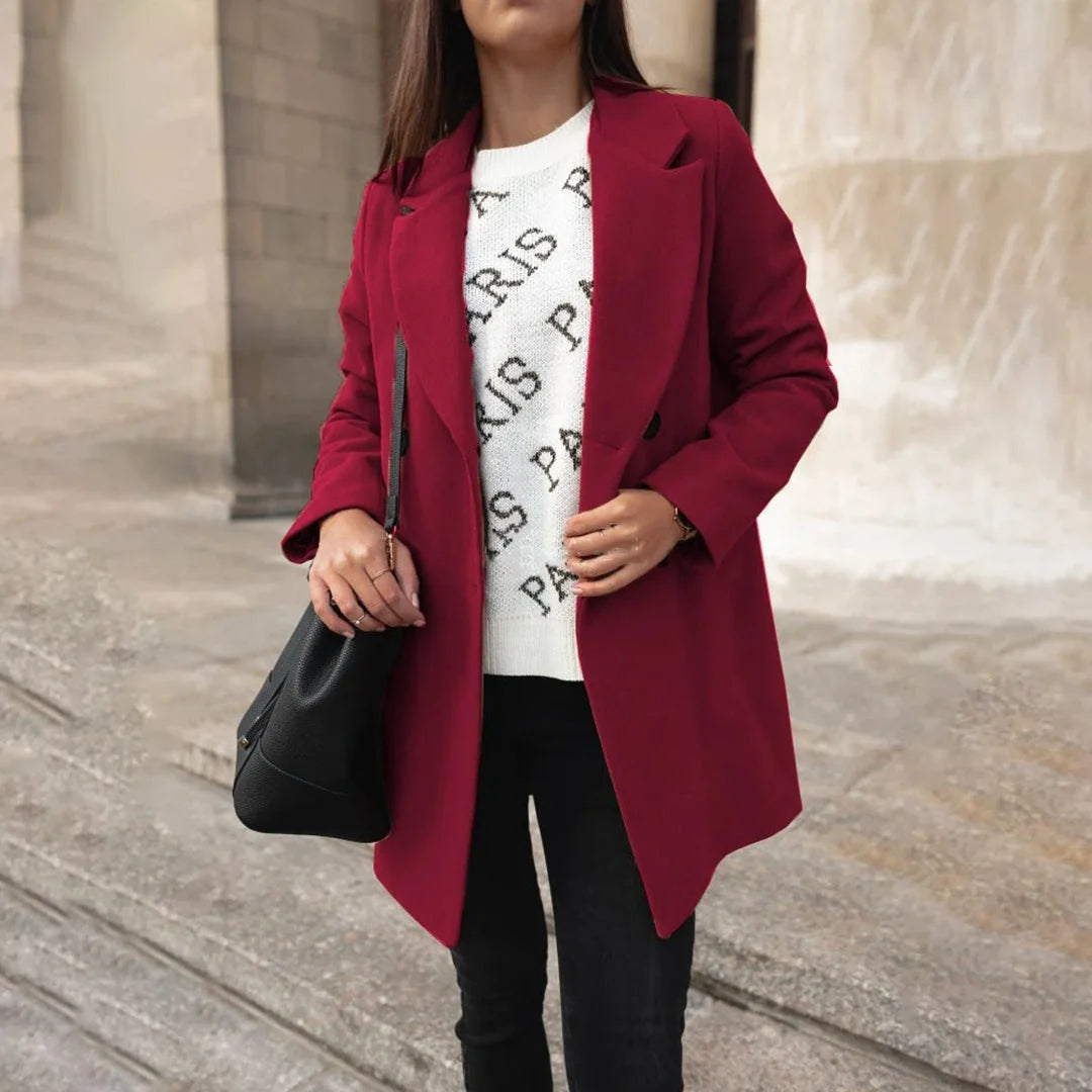 Liora Women's Wool Coat | Soft Wool Blend, Refined Collar 5