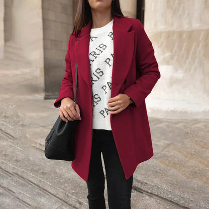 Liora Women's Wool Coat | Soft Wool Blend, Refined Collar 5