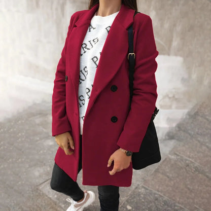 Liora Women's Wool Coat | Soft Wool Blend, Refined Collar 6