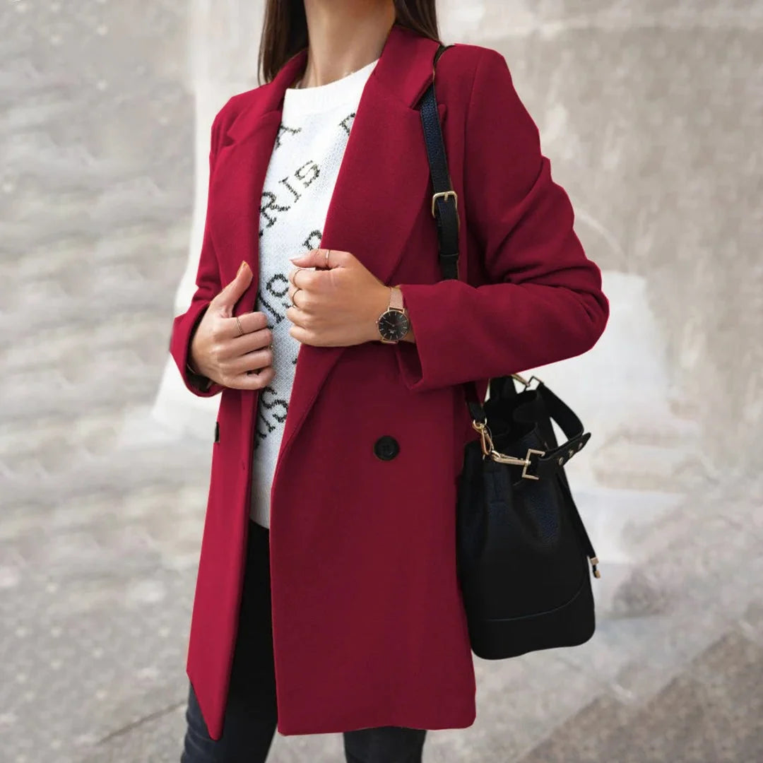 Liora Women's Wool Coat | Soft Wool Blend, Refined Collar 7