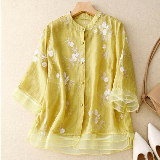 Luna Women's Blouse | Relaxed Fit, Half Sleeve 1