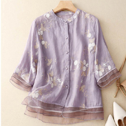 Luna Women's Blouse | Relaxed Fit, Half Sleeve 2