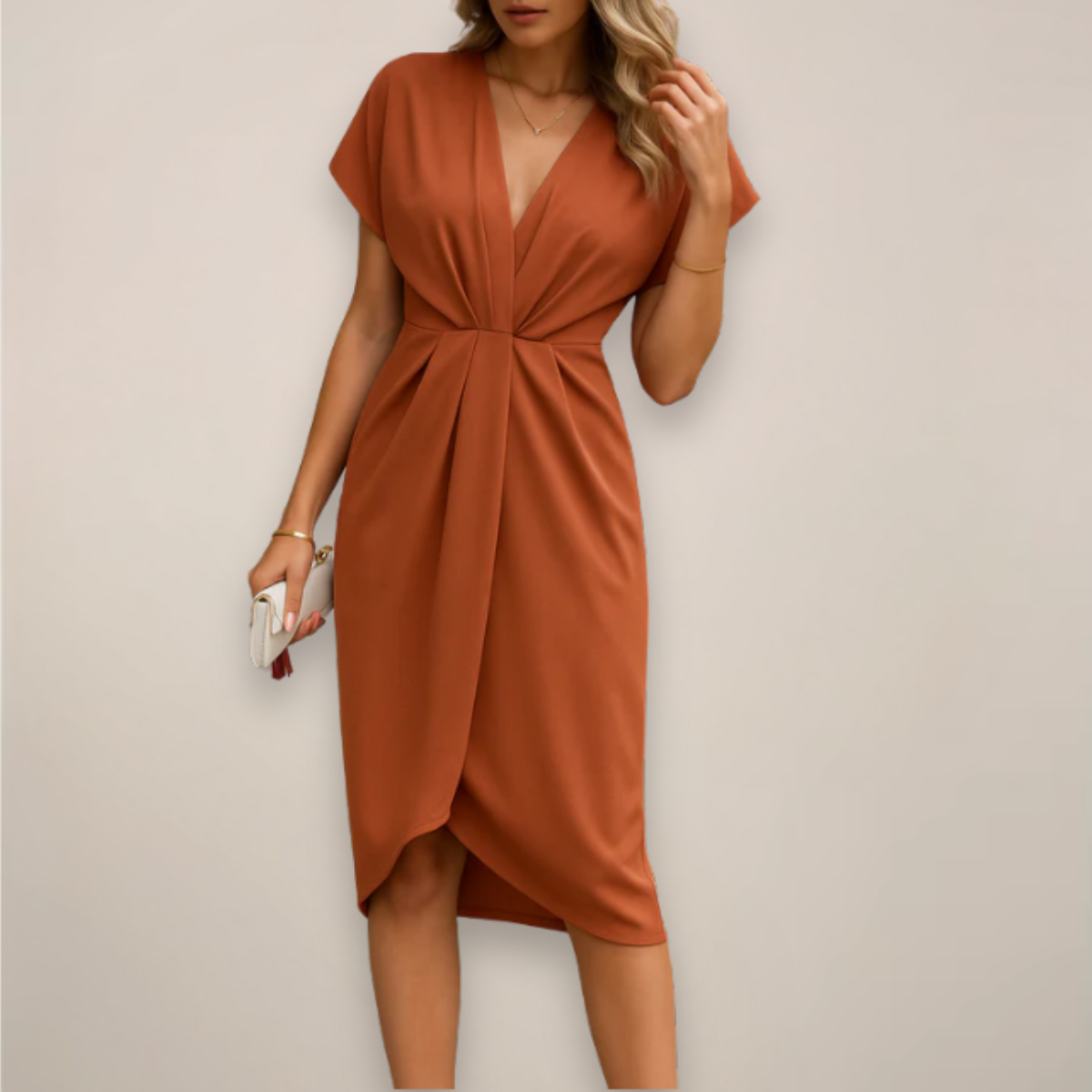 Luna Women's Dress | Elegant V Neck Wrap Maxi for Spring & Summer 2