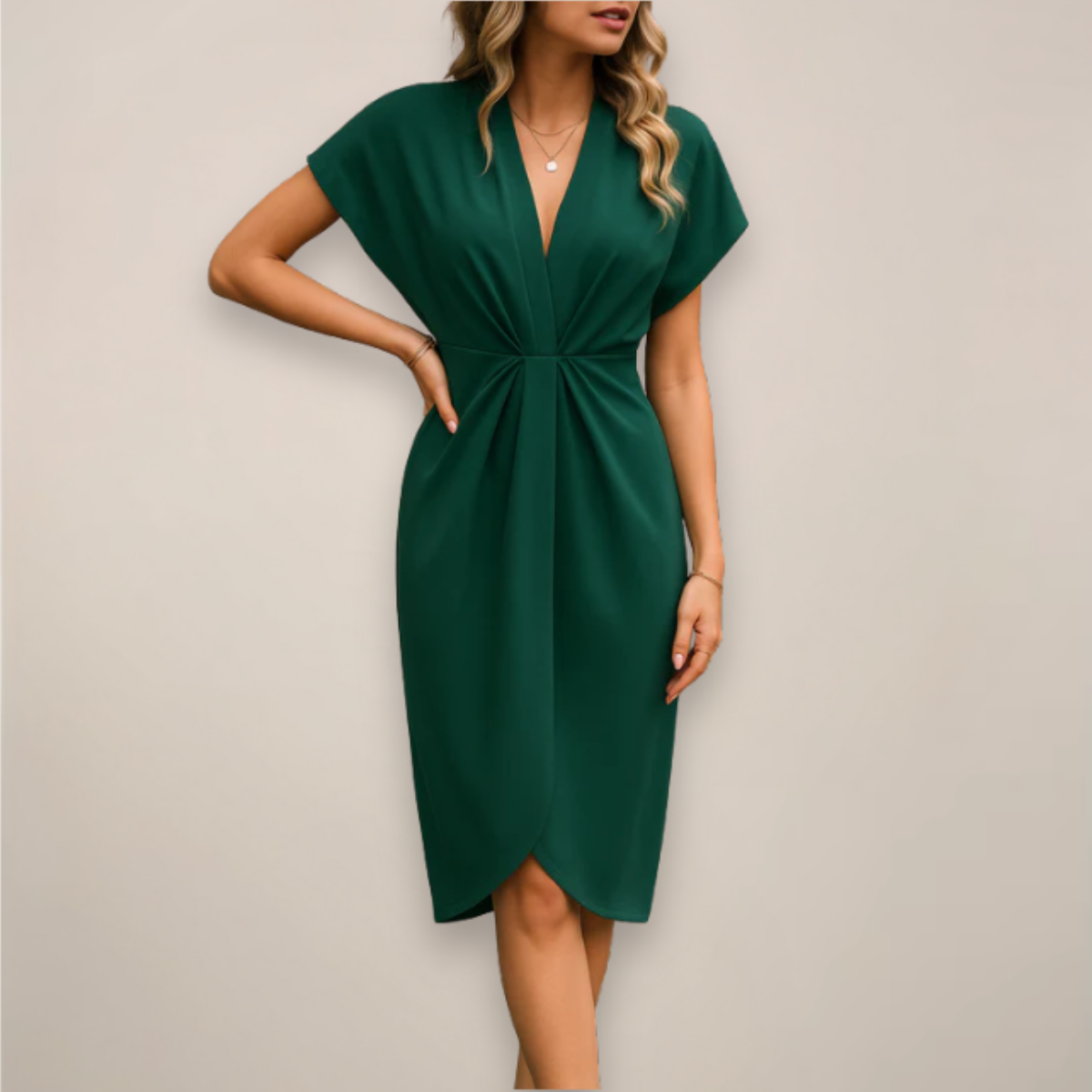 Luna Women's Dress | Elegant V Neck Wrap Maxi for Spring & Summer 3