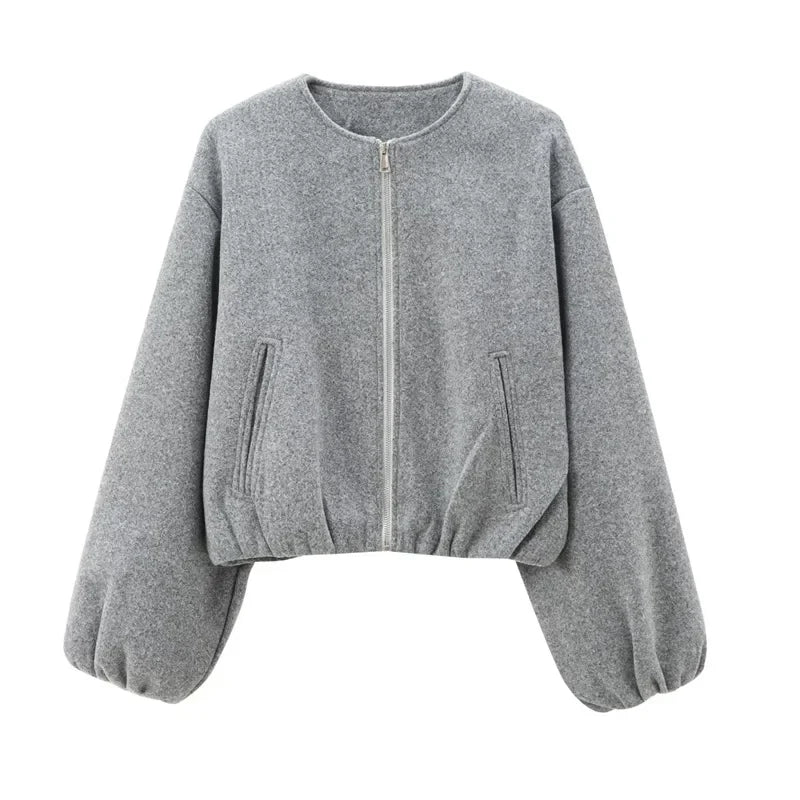 Luna Women's Jacket | Cozy Zip-Up with Stylish Volume Sleeves 0