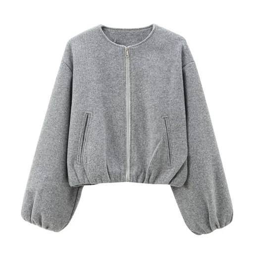 Luna Women's Jacket | Cozy Zip-Up with Stylish Volume Sleeves 0